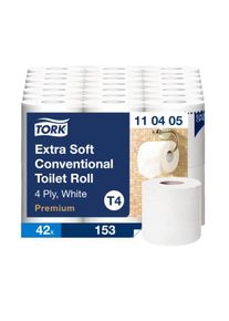 Tork | Papel Higiénico Convencional Extrasuave, Blanco T4 (cod.110406) - Saco 42 ud