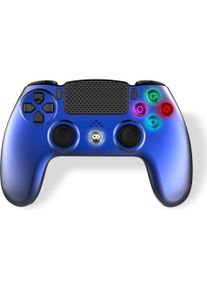 Freaks and Geeks Trade Invaders - Wireless Controller 3,5 mm jack slot - PS4 (Metal Blue) (PS4), Gaming Controller, Blau