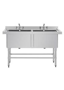 Fregadero Vogue Deep Sink de doble cubeta de 141 cm de largo