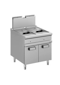 MBM Friteuse professionnelle à gaz double - 2 x 18 l - avec vidange - sur meuble - série 98 | Professionnel | HoReCa | CHR