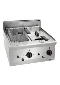 Bartscher Friteuse professionnelle électrique double - 2 x 8 l - avec vidange - 400 V - 16 kw - 600 IMBISS | Professionnel | HoReCa | CHR