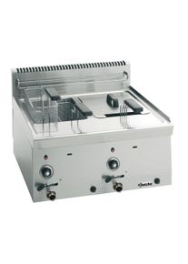 Bartscher Friteuse professionnelle à gaz double - 2 x 8 l - avec vidange - 600 IMBISS II | Professionnel | HoReCa | CHR