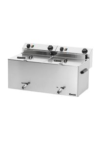 Bartscher Friteuse professionnelle électrique double - 2 x 10 l - avec vidange - 400 V - PROFI | Professionnel | HoReCa | CHR
