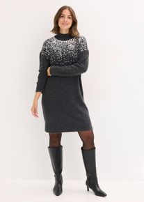Strickkleid mit Pailletten-Applikation, grau, Größe 44/46 (L), bonprix