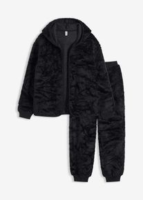 Loungewear Teddy Hausanzug, schwarz, Gr&ouml;&szlig;e 44/46 (L), bonprix