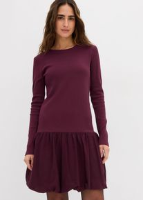Shirtkleid mit Ballonrock, braun, Größe 36/38 (S), mit Baumwolle, bonprix