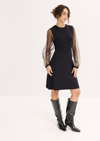 Strickkleid aus fließendem Viskose-mix, schwarz, Größe 40/42 (M), Viskose, bonprix