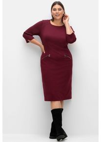 sheego Damen Etuikleid in Milano-Qualität in weinrot ,Größe 40, Witt, 70% Polyester, 25% Viskose, 5% Elasthan