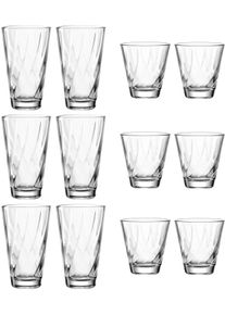 Leonardo Glazenset Drinkglas-set TWIST, 12-delig Beker-set, vaatwasmachinebestendig (set, 12-delig) glazen wit