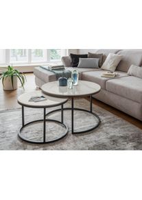 PAROLI Salontafel Glanzende keramische oppervlakte, bijzettafel (set, 2 stuks) salontafels wit