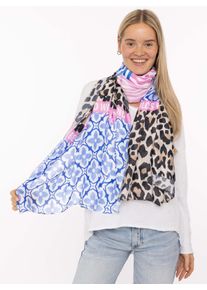 Zwillingsherz Sjaal Viscose Mix "Animal Block" dames sjaals blauw