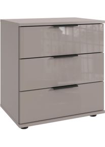 wimex Nachtkastje Saigon met 3 laden, fronten optioneel van glas of spiegels nachtkastjes grijs