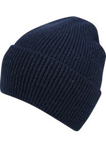 Capelli New York Beanie Gebreide muts met subtiel verwerkte glitterdraadjes dames mutsen blauw
