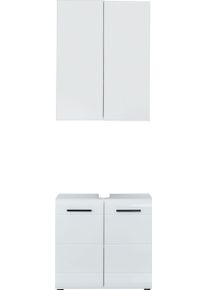 Welltime Badmeubelset Sovana Badkamermeubels wastafel en spiegelkast met verstelbare planken (set, 2 stuks) badmeubelsets wit