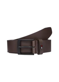 Tommy Hilfiger Leren riem ADAN 3.5 EXT Metalen logopatch, eenvoudige doornsluiting heren riemen maat 120 bruin