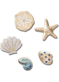 Crocs Schoenbutton Jibbitz™ Gold Seashell (set, 5-delig, Geen speelgoed. Niet geschikt voor kinderen jonger dan 3 jaar) meisjes clogs goud(kleur)