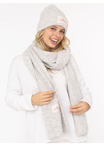 Zwillingsherz Gebreide sjaal "Zwillingsherz Patch" dames sjaals grijs