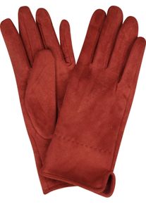 Capelli New York Gebreide handschoenen met siernaad, metalen logo, fijn geribd breisel, elastisch (1 paar) dames handschoenen rood