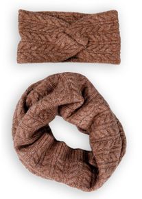 Capelli New York Colsjaal met kabelmotief dames sjaals bruin