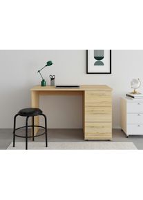 VOGL Möbelfabrik Bureau Tobi, optioneel met toetsenborduitrekking, met 3 lades, breedte 115 cm, made in germany bureaus bruin