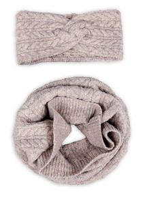 Capelli New York Colsjaal met kabelmotief dames sjaals beige