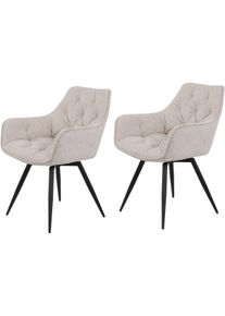 Hela Eetkamerstoel Mara Draaistoel, teddy bekleding, geweven stof of velvet (set) 4 poot stoelen maat Geweven stof beige