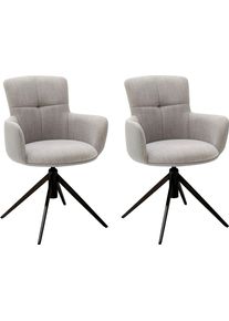 MCA furniture Eetkamerstoel Mecana set van 2 materialenmix, stoel 360&deg; draaibaar met nivellering, tot 120 kg (set, 2 stuks) 4 poot stoelen grijs