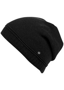 Capelli New York Beanie Metalen logo, gerimpeld, fijngebreid (set) dames mutsen zwart