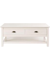 Home Affaire Salontafel Schröder met 2 laden en 1 plank, van massief grenenhout salontafels wit