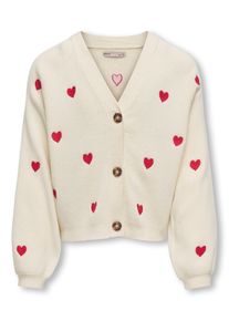 KIDS Only Vest KOGDANA LIFE LS HEART VNECK CARDIGAN KNT (1-delig) meisjes vesten maat 122 (128) beige