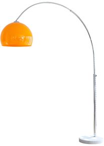Salesfever Booglamp Tammo In hoogte verstelbaar en met dimschakelaar, echte marmeren voet (1 stuk) vloerlampen oranje