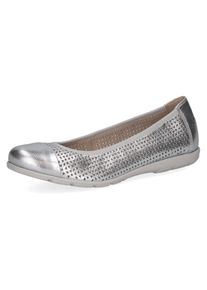 Caprice Ballerina's slipper, comfortabele schoen, instapschoen met perforatie dames klassieke ballerina's maat 39 zilver(kleur)