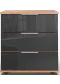 wimex Nachtkastje Saigon met 3 laden, fronten optioneel van glas of spiegels nachtkastjes beige