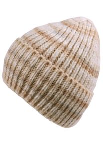 Capelli New York Beanie met kleurverloop, ribbreisel, wolgehalte, verwarmend (set) dames mutsen beige