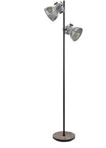 Eglo Staande lamp BARNSTAPLE Staande lamp, E27, hout en staal, woonkamerlamp, lamp vloerlampen bruin