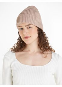 Calvin Klein Beanie CK EMBROIDERY COTTON RIB BEANIE dames mutsen grijs