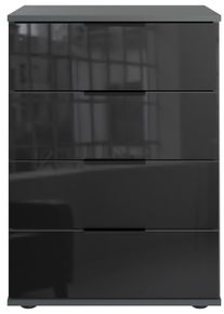 wimex Nachtkastje Saigon met 4 laden, fronten optioneel van glas of spiegels nachtkastjes zwart