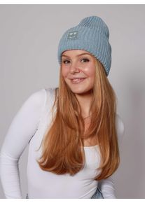 Zwillingsherz Gebreide muts Smile dames mutsen blauw