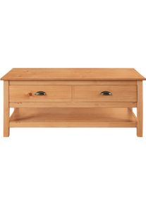 Home Affaire Salontafel Schröder met 2 laden en 1 plank, van massief grenenhout salontafels beige