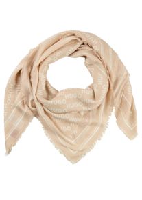 Hugo Sjaal Alycia 120*120 met Hugo logoprints dames sjaals beige