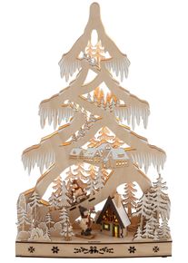 OTTO Deco-boom Kerstdecoratie, sneeuwlandschap, met LED-verlichting deco kerstbomen beige