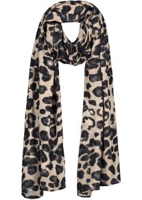 monari Modieuze sjaal Enkellaags met luipaardprint dames sjaals bruin