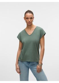 Véro Moda Vero Moda Shirt met korte mouwen VMLUNA SS V-NECK TEE JRS NOOS dames t-shirts maat L groen