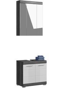Inosign Badkamerserie Siena, 2-delig, bestaande uit: onderkast voor wastafel, spiegelkast in verschillende kleuren verkrijgbaar, badkamermeubels,