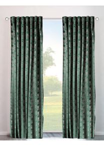 my home Gordijn Velvet Foil (2 stuks) kant & klaar gordijnen maat 2 groen