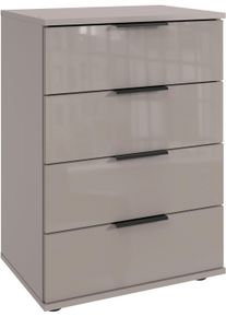 wimex Nachtkastje Saigon met 4 laden, fronten optioneel van glas of spiegels nachtkastjes grijs