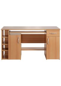 VOGL Möbelfabrik Bureau Tim met zijopen vakken & toetsenborduitrekking, Printerstandaard, 1 lade, breedte 138 cm, gemaakt in Duitsland bureaus beige