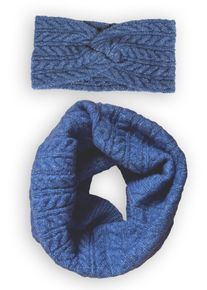 Capelli New York Colsjaal met kabelmotief dames sjaals blauw