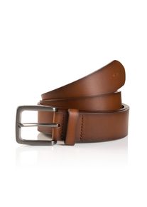 Tom Tailor Leren riem TTSCOTT 3,5 cm breed, herenriem, jeans en casual, tot maat 120 heren riemen maat 135 bruin