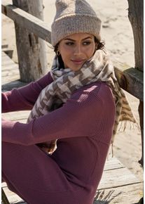 Laura Scott Modieuze sjaal in geweldig sterdesign in verschillende kleuren - nieuw dames sjaals bruin